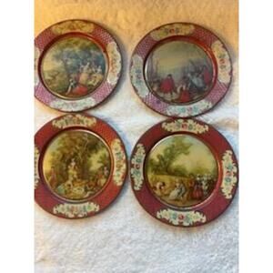 Daher Vintage Decorated Tin Plates from Belgium